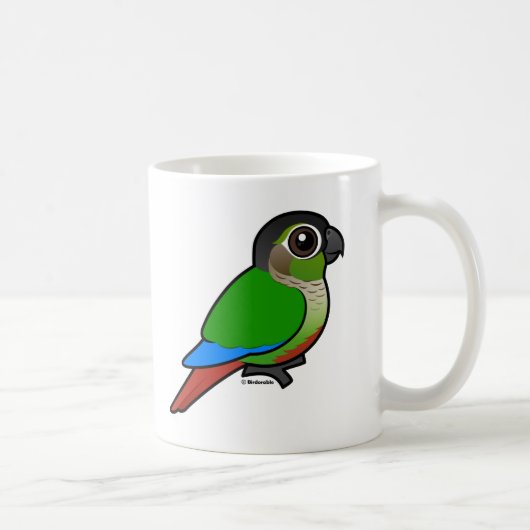 Birdorable緑cheekedのConure コーヒーマグカップ (右)