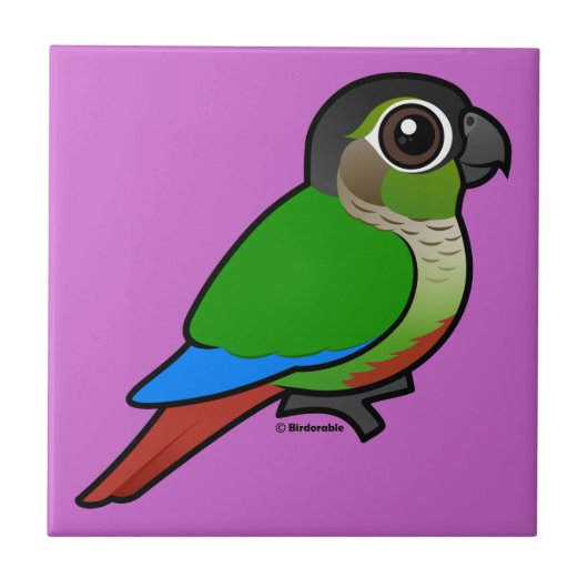 Birdorable緑cheekedのConure タイル (正面)