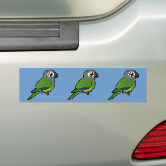 Birdorable Dusky頭のConure バンパーステッカー (車上)