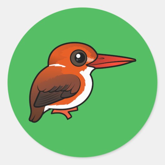 Birdorable Madagascar Pygmy Kingfisher ラウンドシール (正面)