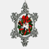 Birdorable NAの裏庭の鳥のクリスマスのリース スノーフレークピューターオーナメント (左)