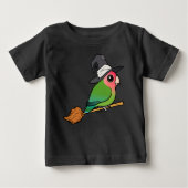 Birdorable Peach-faced Lovebird Halloween Witch ベビーTシャツ (正面)