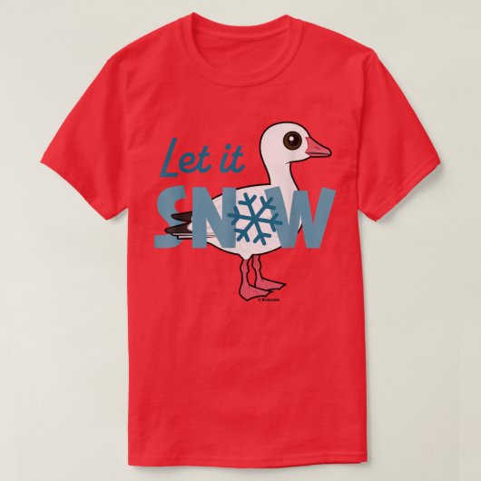 Birdorable Snow Goose Let it SNOW  Festive Fun Des Tシャツ (デザイン正面)