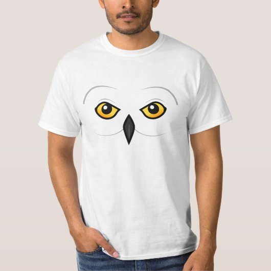 Birdorable Snowyのフクロウの顔 Tシャツ (正面)