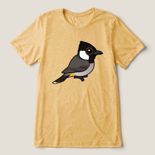 Birdorable White-eared Bulbul トライブレンドＴシャツ (デザイン正面)