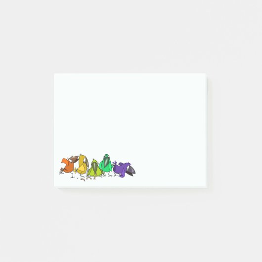 Birds カラフル Post-おもしろいit®の注意事項 ポストイット (正面)