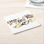 Birds and autumn スクエアペーパーコースター (アングル)