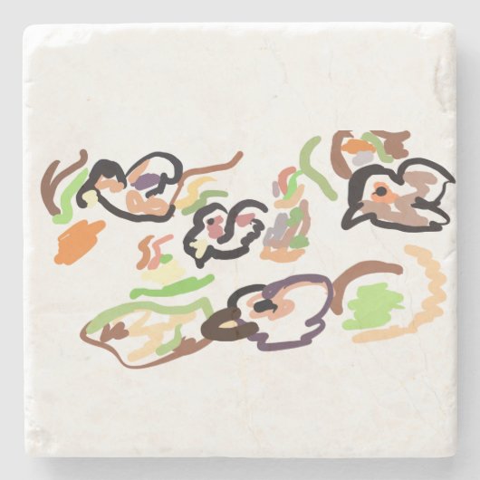 Birds and autumn ストーンコースター (正面)