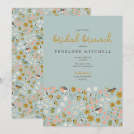 Birds and Bees フラワーブライダルブランチシャワー 招待状