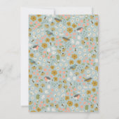 Birds and Bees Floral Baby Shower 招待状 (裏面)