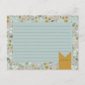 Birds and Bees Floral Bridal Shower Recipe Card ポストカード (裏面)