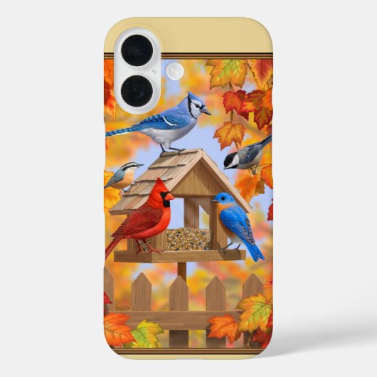Birds and Birdfeeder Autumn Gold Case-Mate iPhoneケース (裏面)