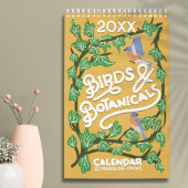 Birds and Botanicals Illustrations 2026 Vintage カレンダー