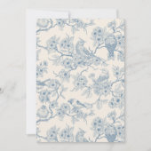 Birds and cherry blossom in blue and off white (正面)