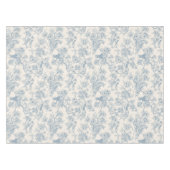 Birds and cherry blossom in blue and off white テーブルクロス (正面(横))