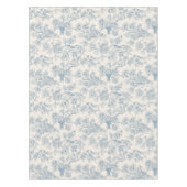 Birds and cherry blossom in blue and off white テーブルクロス (正面)