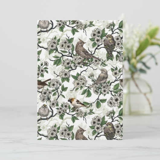 Birds and cherry blossom on white (スタンド正面)