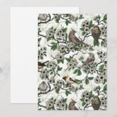 Birds and cherry blossom on white (正面/裏面)