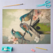 Birds and Flowers エフェメラ デザインシリーズ #10 薄葉紙 (クラフト)