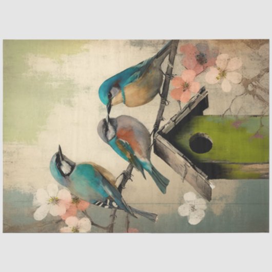Birds and Flowers エフェメラ デザインシリーズ #10 薄葉紙 (正面)