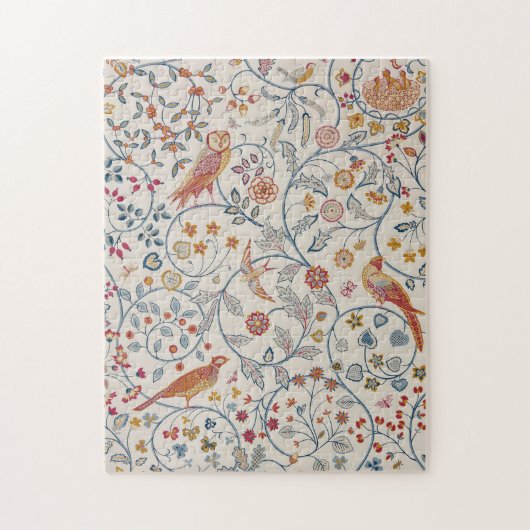 Birds and Flowers, William Morris ジグソーパズル (縦)