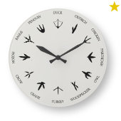 Birds Animal Tracks Footprints Identification ラージ壁時計
