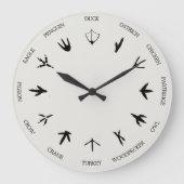 Birds Animal Tracks Footprints Identification ラージ壁時計 (正面)