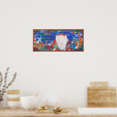 Birds, Animals, & Flowering Plants (Right) Jakuchū ポスター (キッチン)