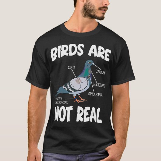 Birds Are Not Real Funny Bird Spies Conspiracy Tシャツ (正面)