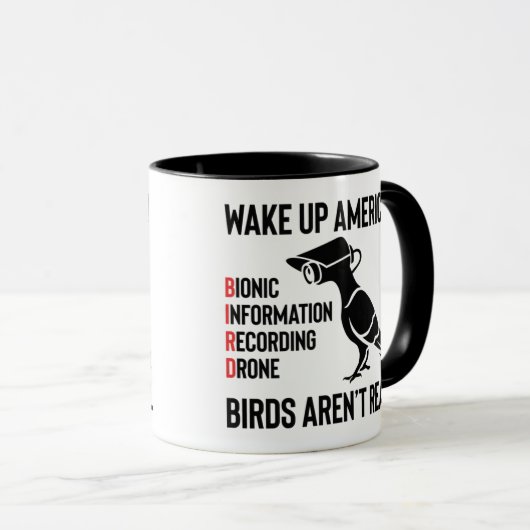 Birds Are Not Real - If It Flies, It Spies マグカップ (正面右)