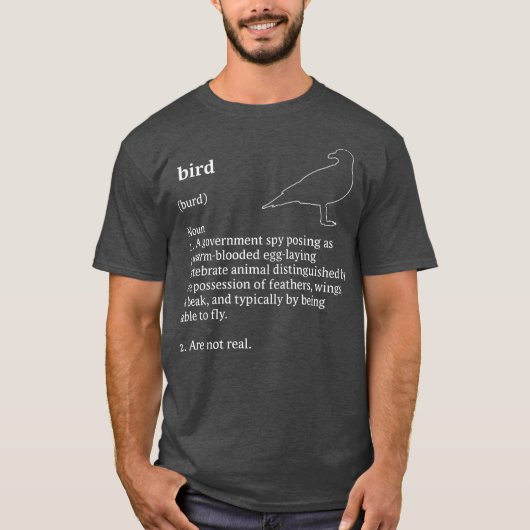 Birds Arent Real Dictionary Minimalist Tシャツ (正面)