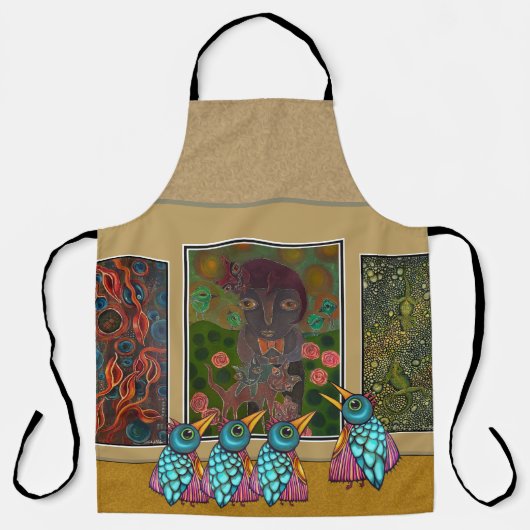 Birds At The Galleryオールオーバープリントエプロン エプロン (正面)