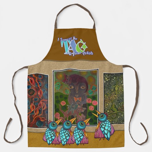 Birds At The Galleryオールオーバープリントエプロン エプロン (正面)