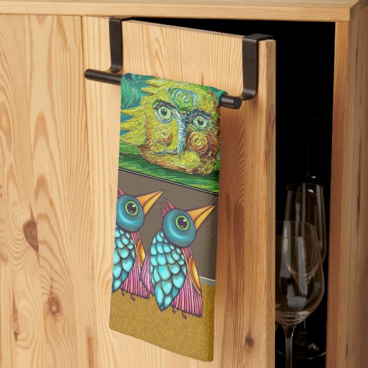 Birds At the Gallery キッチンタオル (三つ折り)