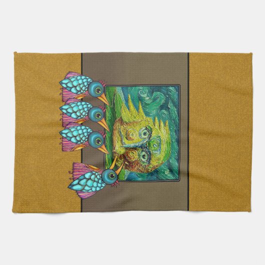 Birds At the Gallery キッチンタオル (横)