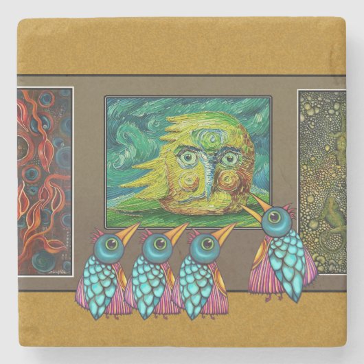 Birds At the Gallery ストーンコースター (正面)