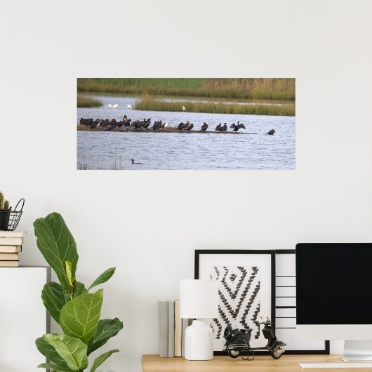 Birds at the Refuge Poster ポスター (ホームオフィス)