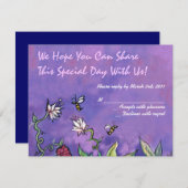 Birds & Bees結婚式招待状返信カード 招待状 (正面/裏面)