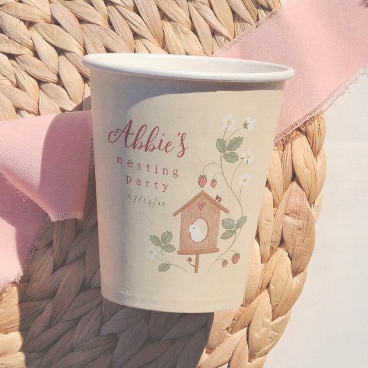 Birds & Berries ネスティングパーティー 女の子 ベビーシャワー 紙コップ