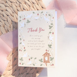 Birds & Berries Girl Baby Shower Thank You サンキューカード
