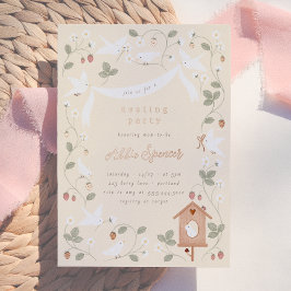 Birds & Berries Nesting Party ベビーシャワー 箔招待状