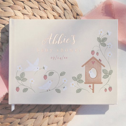 Birds & Berries Nesting Party Girl ベビーシャワー ゲストブック
