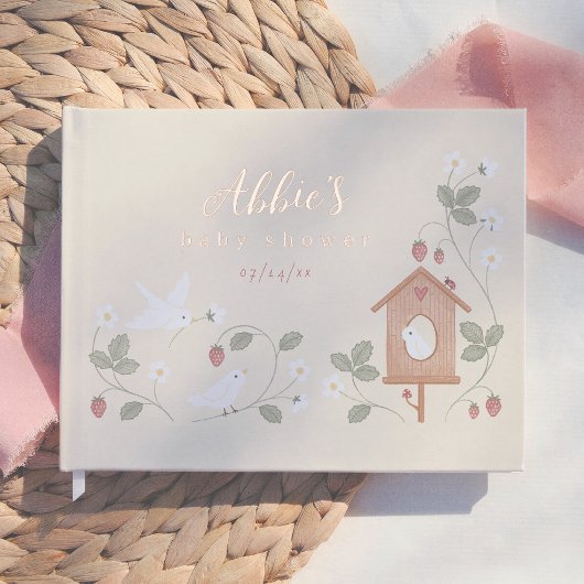 Birds & Berries Nesting Party Girl Baby Shower ゲストブック