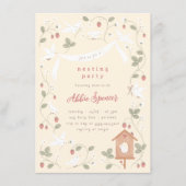 Birds & Berries Nesting Party Girl Baby Shower 招待状 (正面)