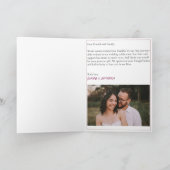 Birds & Berries Pinecone Watercolor Winter Wedding サンキューカード (内部)