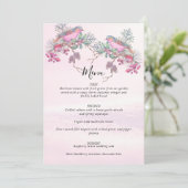 Birds & Berries Pinecone Watercolor Winter Wedding メニュー (スタンド正面)
