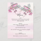 Birds & Berries Pinecone Watercolor Winter Wedding メニュー (正面)