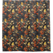 Birds & Blooms Curtain Autumn Gift for Their Home シャワーカーテン (正面)