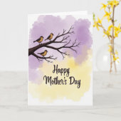 Birds Branch Mothers Day Card カード (黄色い花)