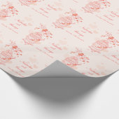 Birds cage coral orange wedding custom wrap ラッピングペーパー (角)